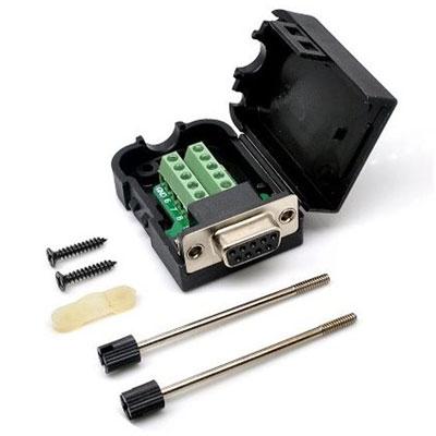 DB9 Female / Terminal Strip Connector & Shroud