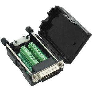 DB15 Male / Terminal Strip Connector & Shroud