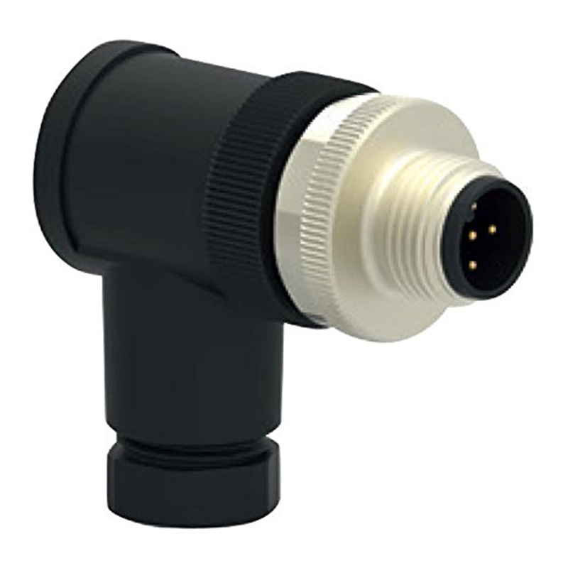 Field Wireable 90 Degree Connector M12 5-Pin Male IP67 Screw Terminal
